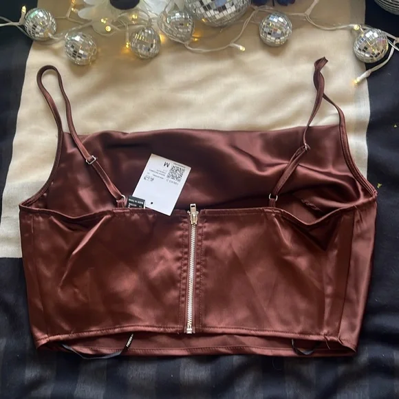 Faux Silk Crop Top - Picture 5 of 5